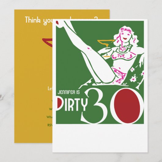 30. Geburtstag - 30. Einladung (Vorne/Hinten)