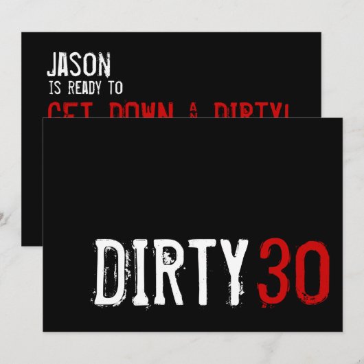 30. Geburtstag - 30. Einladung (Vorne/Hinten)