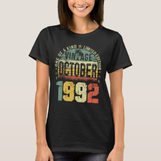 30. Geburtstag 30 Jahre Vintag Oktober 1992 Retro T-Shirt
