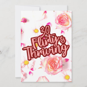 30. Geburtstag 30 Kokett und florierend Spaß rosa Einladung