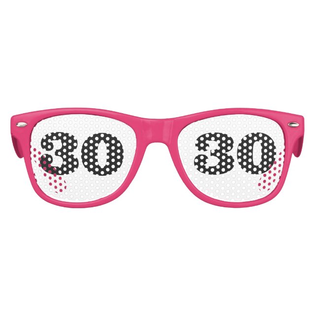 30. GEBURTSTAG 30 Party PINK Sonnenbrille (Vorderseite)