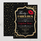 30. Geburtstag - 30 tolle Gold Black Red Einladung (Vorne/Hinten)