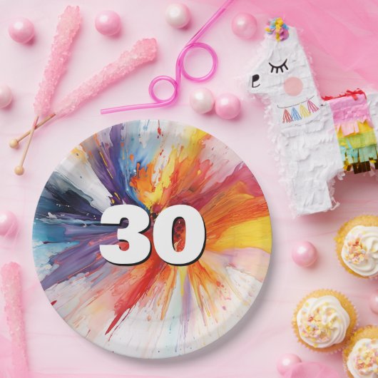 30. Geburtstag, Anstrich Pappteller (Party)
