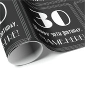 30. Geburtstag - Art Deco Inspiriert Aussehen "30" Geschenkpapier (Rolleneckpunkt)