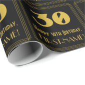 30. Geburtstag - Art Deco Inspiriert Look "30" & N Geschenkpapier (Rolleneckpunkt)