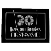 30. Geburtstag — Art Deco Inspiriert Look "30" & N Große Geschenktüte (Rückseite)