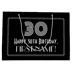 30. Geburtstag — Art Deco Inspiriert Look "30" & N Große Geschenktüte