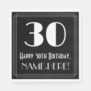 30. Geburtstag ~ Art Deco Inspiriert Look "30", Na Serviette