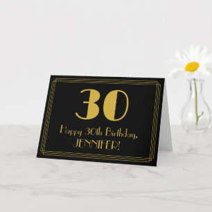 30. Geburtstag: Art Deco inspiriertes Aussehen "30 Karte
