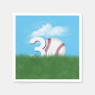 30. Geburtstag Baseball im Grünen Gras Serviette