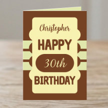 30. Geburtstag benutzerdefinierter Name braun gelb