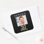 30. Geburtstag Bild Bevorzugung Labels Quadratischer Aufkleber (Umschlag)