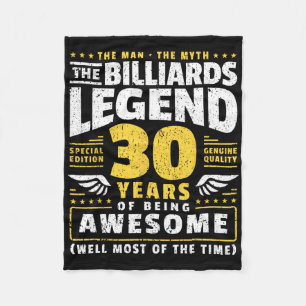 30. Geburtstag Billard Player 30 Jahre alt Billia Fleecedecke