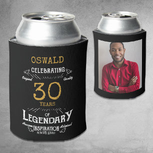 30. Geburtstag Black Gold Legendary Foto Dosenkühler