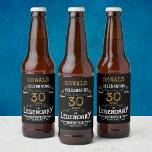 30. Geburtstag Black Gold Legendary Funny Bierflaschenetikett<br><div class="desc">Ein personalisiertes,  elegantes 30. Geburtstagsbierflaschenlabel,  das sich leicht an den Geburtstag anpassen lässt.</div>