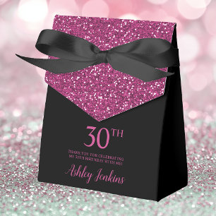 30. Geburtstag Black Hot Pink Glitzer Vielen Dank Geschenkschachtel