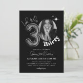 30. Geburtstag Black Men Women Foto Einladung (Stehend Vorderseite)
