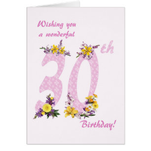 30. Geburtstag Blume Dekorierte Zahlen