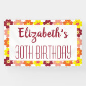 30. Geburtstag Blume Party Banner (Horizontal)