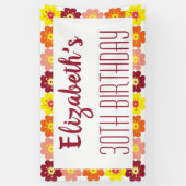 30. Geburtstag Blume Party Banner (Vertikal)