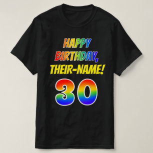 30. Geburtstag — Bold, Fun, Rainbow 30, Individuel T-Shirt