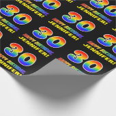 30. Geburtstag: Bold, Fun, Simple, Rainbow 30 Geschenkpapier (Ecke)