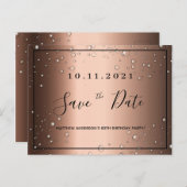 30. Geburtstag Bronze schwarz metallisch Save the Postkarte (Vorne/Hinten)