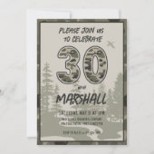 30. Geburtstag Camouflage Wald für Ihn Einladung (Vorderseite)