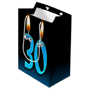30. Geburtstag Candles Mittlere Geschenktasche Geschenktüte