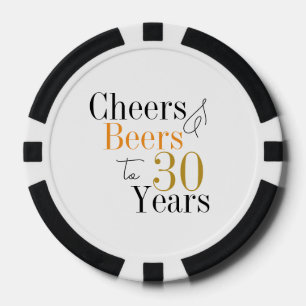 30. Geburtstag Cheers and Biere Minimales Party Pokerchips