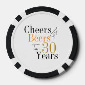 30. Geburtstag Cheers and Biere Minimales Party Pokerchips (Rückseite)