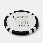 30. Geburtstag Cheers and Biere Minimales Party Pokerchips (Einzeln)
