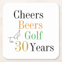 30. Geburtstag Cheers and Biers Golf Party Rechteckiger Pappuntersetzer