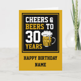30. Geburtstag Cheers & Biere bis 30 Jahre Karte