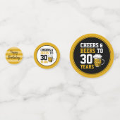 30. Geburtstag Cheers & Biere bis 30 Jahre Konfetti (Vorderseiten)