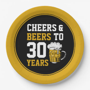 30. Geburtstag Cheers & Biere bis 30 Jahre Pappteller