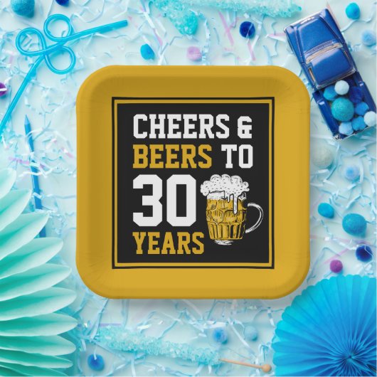30. Geburtstag Cheers & Biere bis 30 Jahre Pappteller (Party)