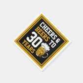 30. Geburtstag Cheers & Biere bis 30 Jahre Serviette (Ecke)