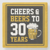 30. Geburtstag Cheers & Biere bis 30 Jahre Steinuntersetzer (Vorderseite)