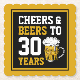 30. Geburtstag Cheers & Biere bis 30 Jahre Untersetzer