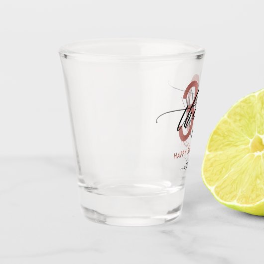 30. Geburtstag Chic Glitzer Ombre Schnapsglas (Links)