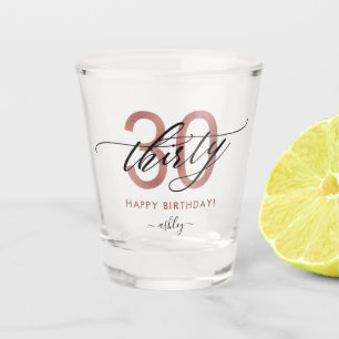 30. Geburtstag Chic Glitzer Ombre Schnapsglas