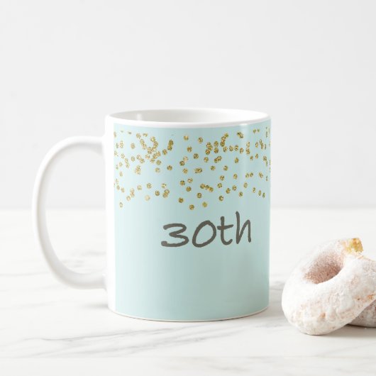 30. Geburtstag Confetti Kaffeetasse (Mit Donut)