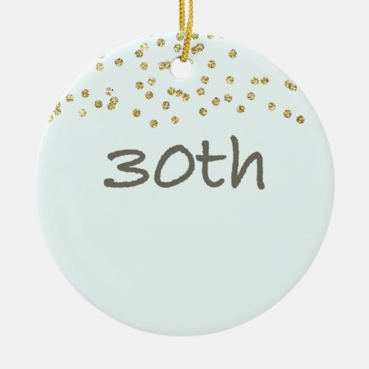 30. Geburtstag Confetti Keramik Ornament (Vorne)