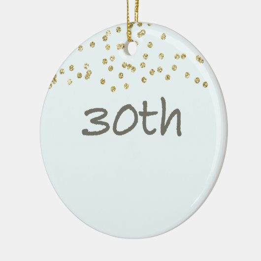 30. Geburtstag Confetti Keramik Ornament (Links)