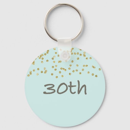 30. Geburtstag Confetti Schlüsselanhänger (Vorderseite)