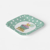 30. Geburtstag Cupcake Cake Cake Smash Party Grüne Pappteller (Gewinkelt)