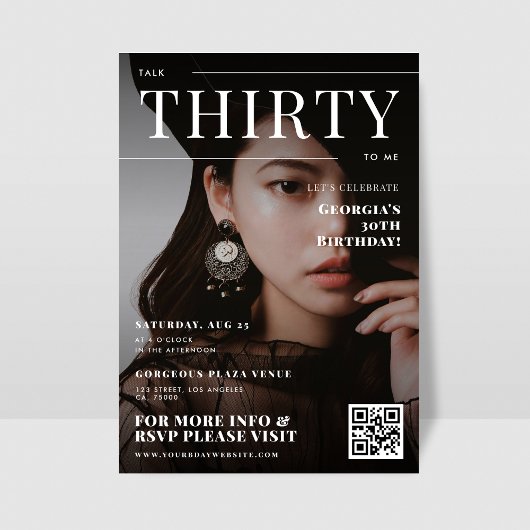 30. Geburtstag Custom Foto Magazine Cover Unique Einladung