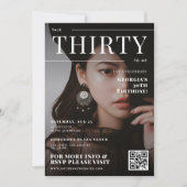 30. Geburtstag Custom Foto Magazine Cover Unique Einladung (Vorderseite)