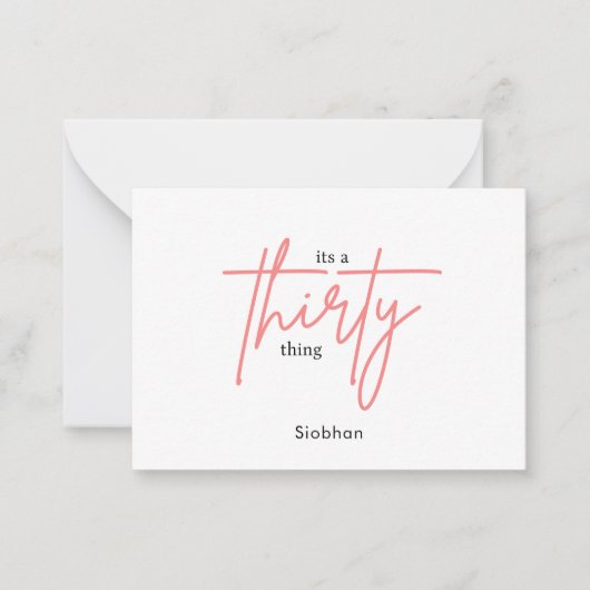 30. Geburtstag danke Mitteilungskarte (Vorderseite)